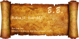 Babaji Bardó névjegykártya